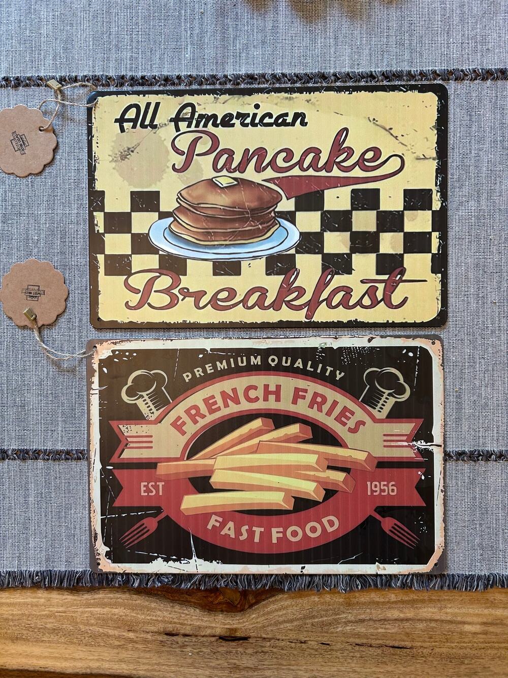 Set of 2 Metal Signs Home Decor Diner Signs Kitchen Diner Art FAST SHIP